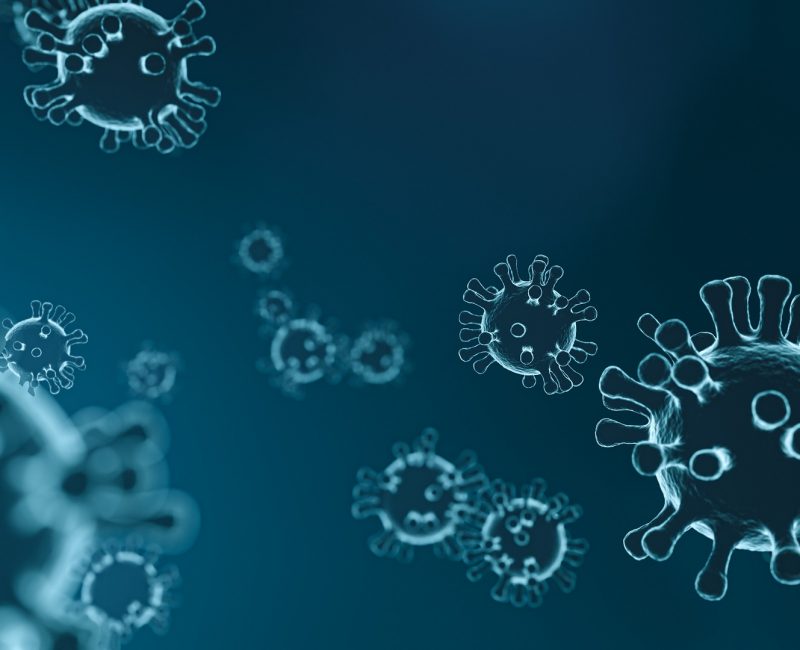 das Bild zeigt eine Computer generierte Darstellung von Viren